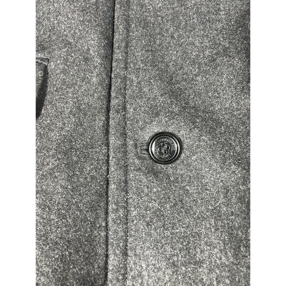 London Fog Mens Coat Gray Long Sleeve Sz Large L Button Up Wool Blend Dry Clean - Picture 10 of 16